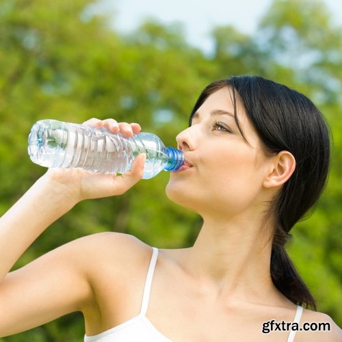 Collection of Fitness woman girl drinks water fresh clean water sports 25 HQ Jpeg