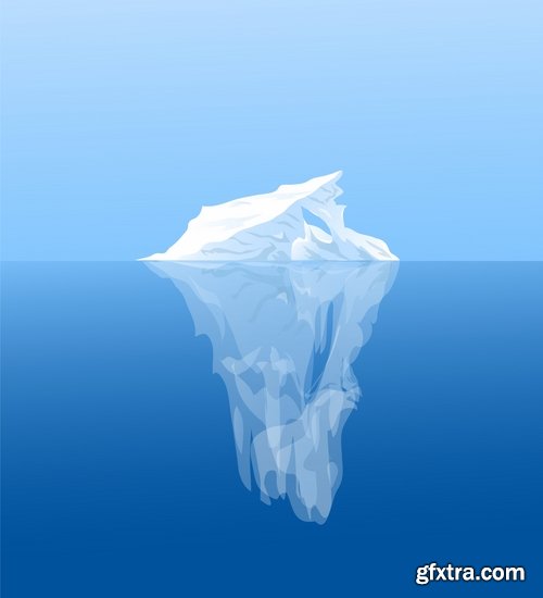 Collection of vector picture sea ice iceberg infographics 25 EPS