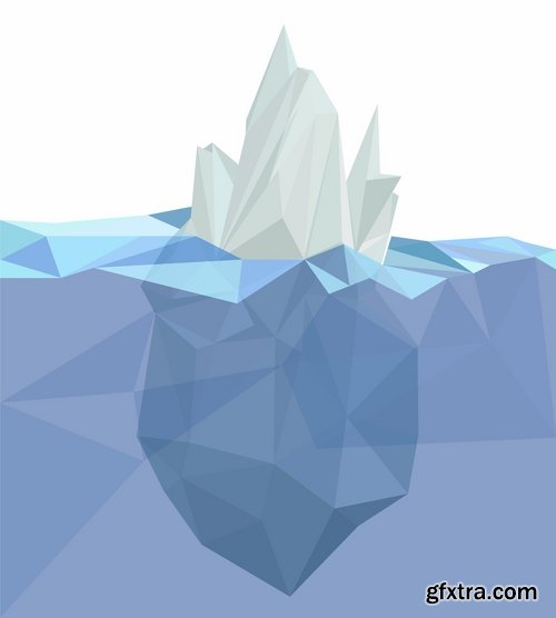 Collection of vector picture sea ice iceberg infographics 25 EPS
