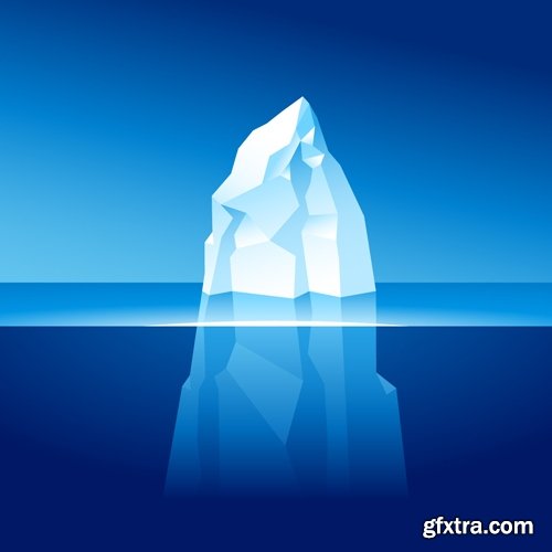 Collection of vector picture sea ice iceberg infographics 25 EPS