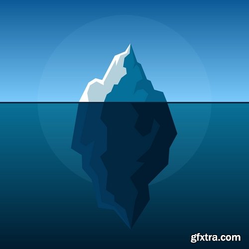 Collection of vector picture sea ice iceberg infographics 25 EPS