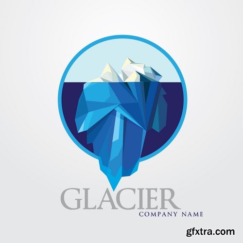 Collection of vector picture sea ice iceberg infographics 25 EPS