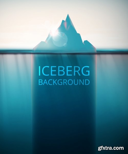 Collection of vector picture sea ice iceberg infographics 25 EPS