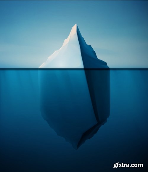 Collection of vector picture sea ice iceberg infographics 25 EPS