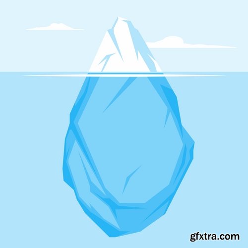 Collection of vector picture sea ice iceberg infographics 25 EPS