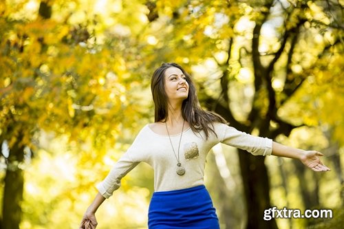 Collection girl woman man couple autumn forest autumn yellow leaf 25 HQ Jpeg