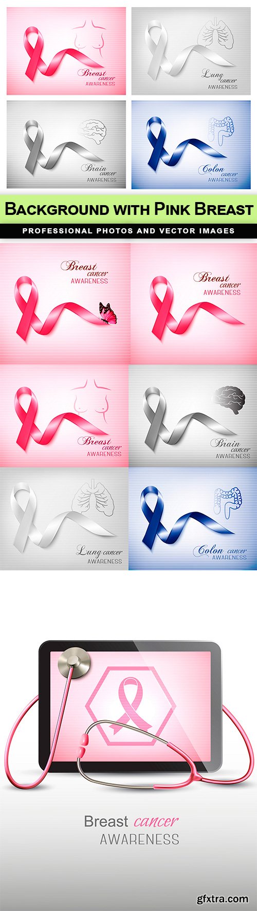 Background with Pink Breast - 8 EPS