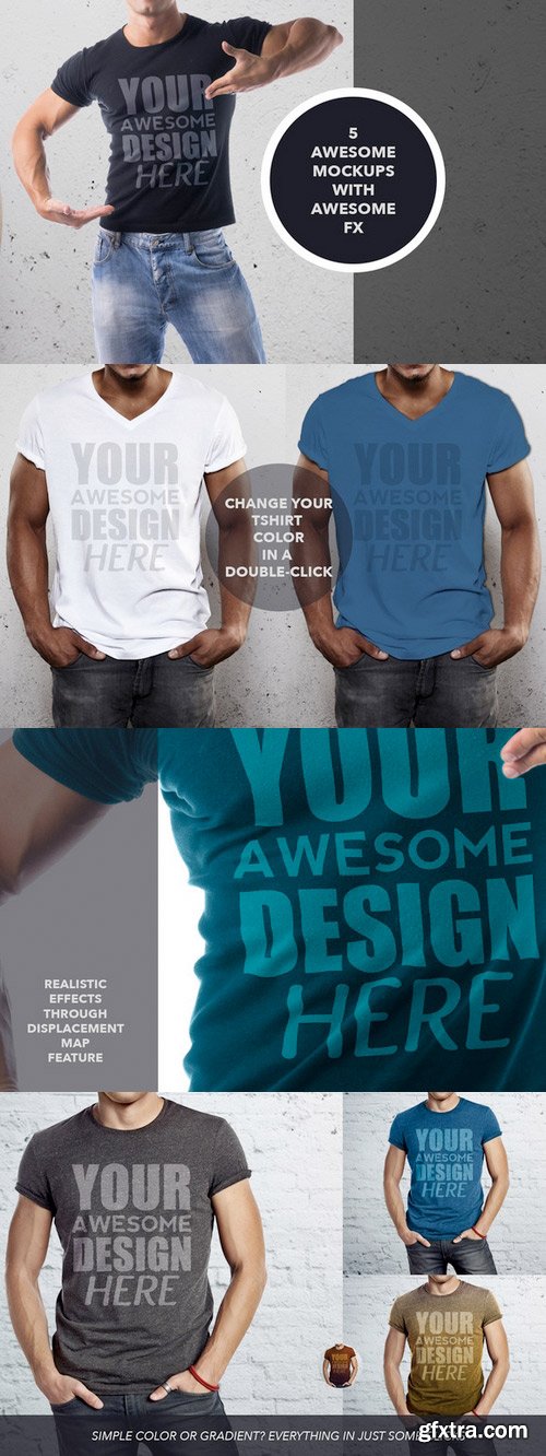 CM - 5 REALISTIC SHIRT MOCKUPS 358788