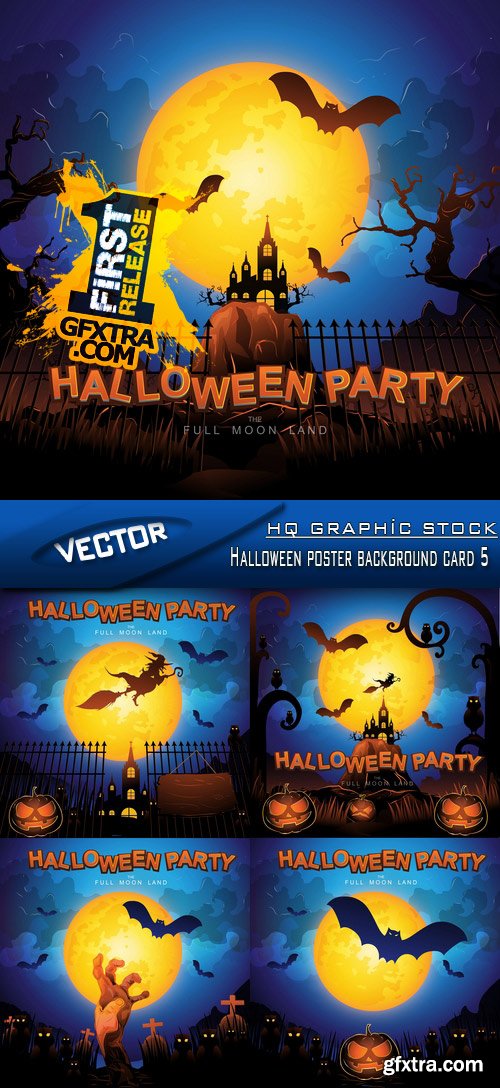 Stock Vector - Halloween poster background card 5