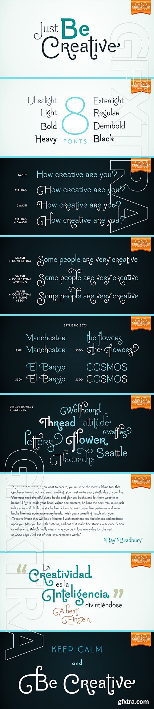 Be Creative - Clean, Curly, Elegant and Fashionable 8xOTF $99 Be Creative - Clean, Curly, Elegant and Fashionable 8xOTF $99