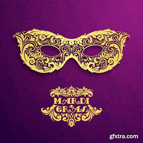 Collection of vector picture theatrical mask mask superhero icon 25 EPS