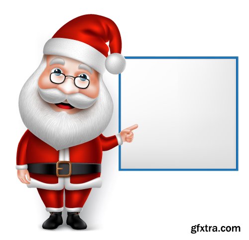 Santa Claus 3D Realistic Cartoon Character vector