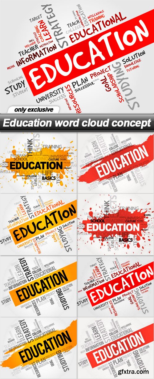 Education word cloud concept - 8 EPS