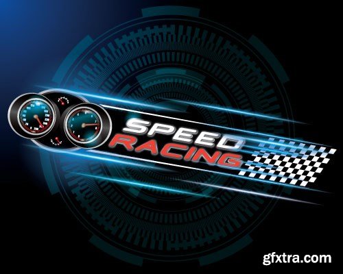 Speed, Racing &amp; Turbocharger Vector Concept, 25x EPS
