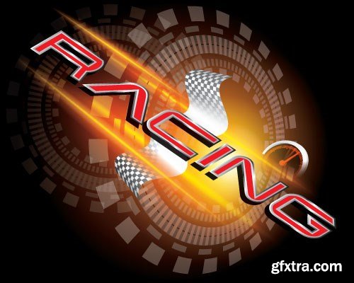 Speed, Racing &amp; Turbocharger Vector Concept, 25x EPS