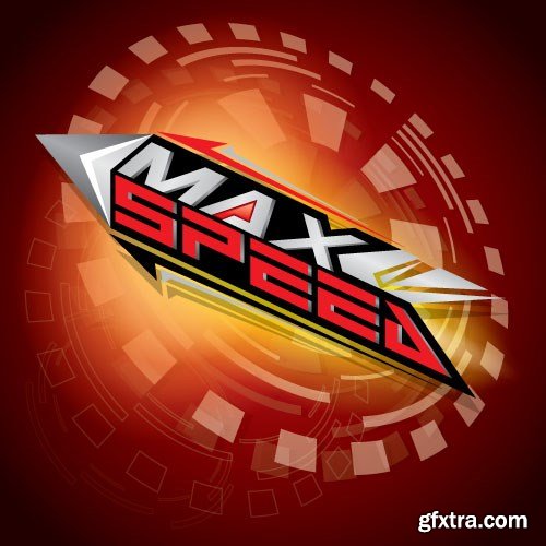 Speed, Racing &amp; Turbocharger Vector Concept, 25x EPS