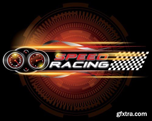 Speed, Racing &amp; Turbocharger Vector Concept, 25x EPS