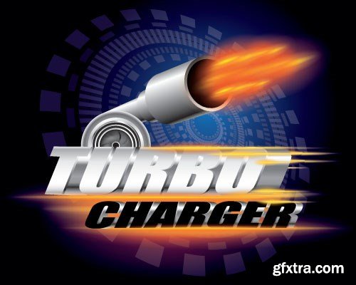 Speed, Racing &amp; Turbocharger Vector Concept, 25x EPS