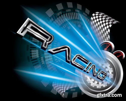 Speed, Racing &amp; Turbocharger Vector Concept, 25x EPS