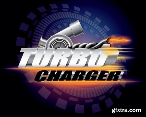 Speed, Racing &amp; Turbocharger Vector Concept, 25x EPS