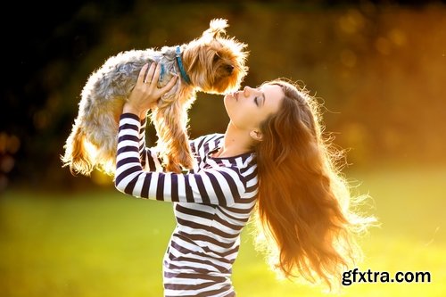 Collection of woman people girl with dog puppy pet 25 HQ Jpeg