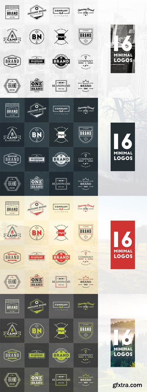 Set of 16 Minimal Logos 333238