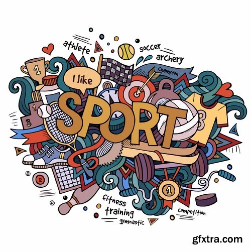 Hand-Painted Words &amp; Names of Countries 25xEPS