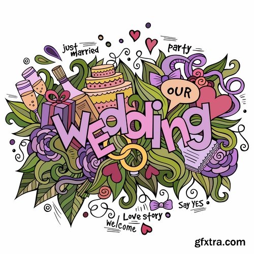 Hand-Painted Words &amp; Names of Countries 25xEPS