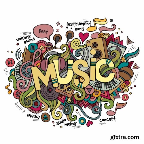 Hand-Painted Words &amp; Names of Countries 25xEPS