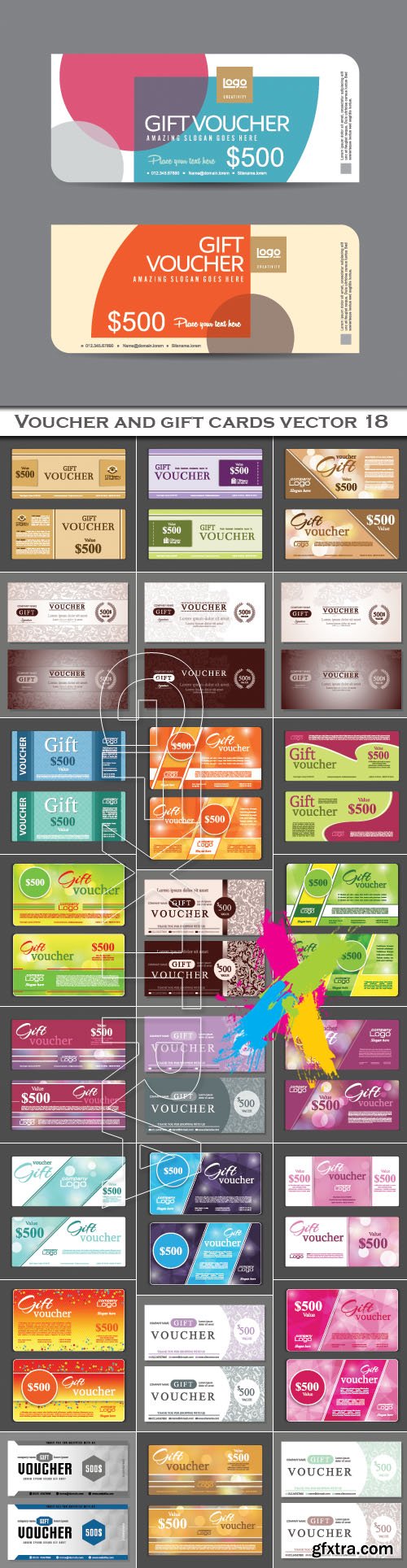 Voucher and gift cards vector 18