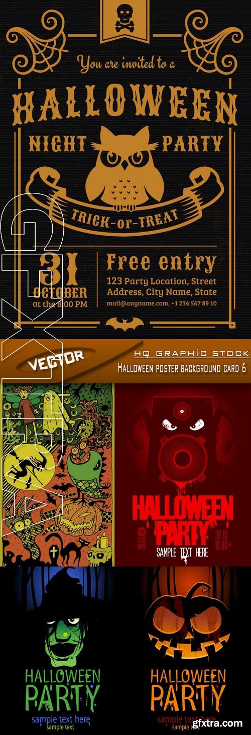 Stock Vector - Halloween poster background card 6