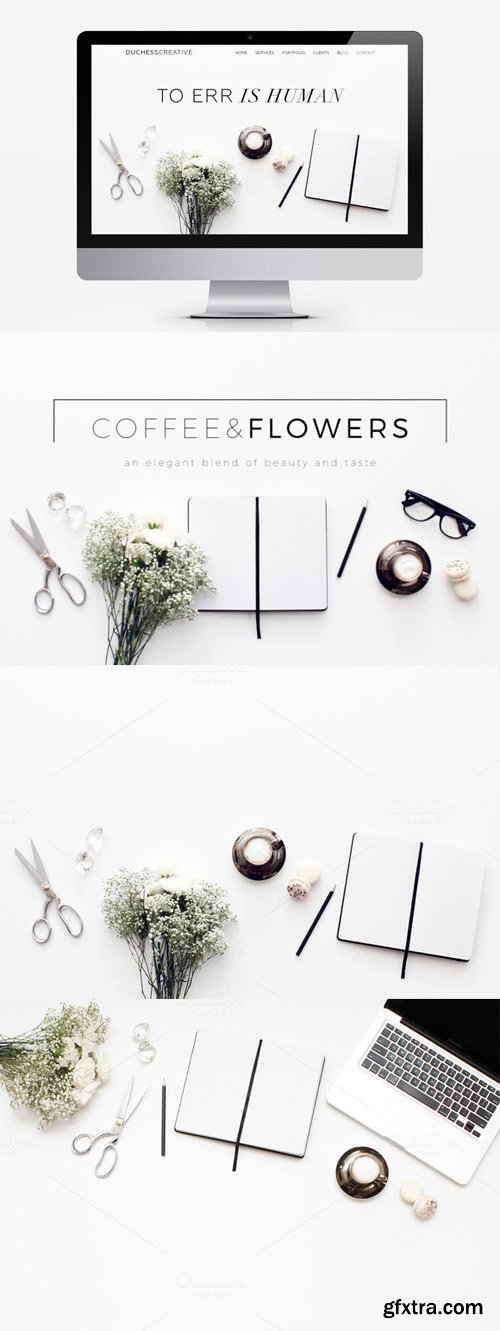 Coffee &amp; Flowers Header Image Bundle