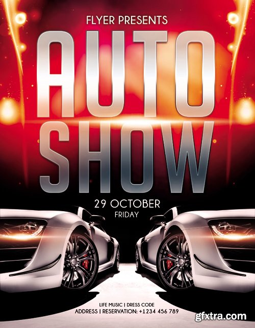 Auto Show &ndash; Flyer Template + Facebook Cover