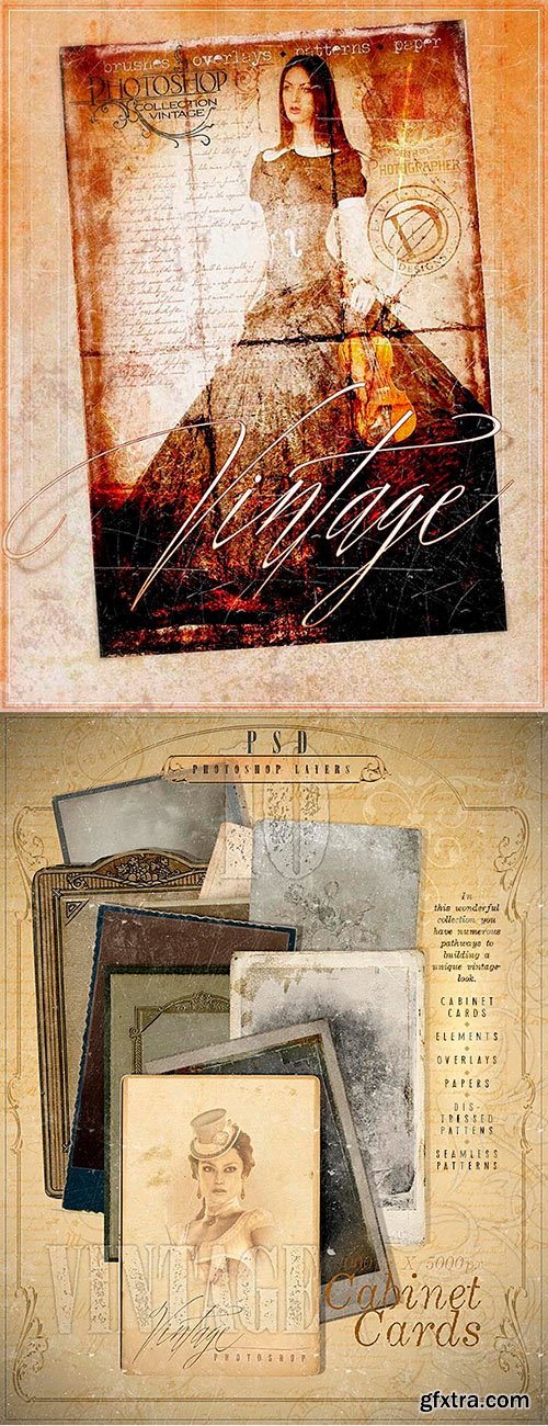 DAZ3D: Ron's Vintage Collection (Photoshop Brushes &amp; Vintage Element)