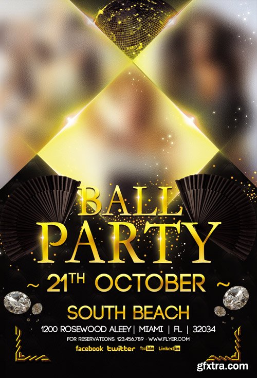 Ball Party – Flyer Template + Facebook Cover Ball Party – Flyer Template + Facebook Cover