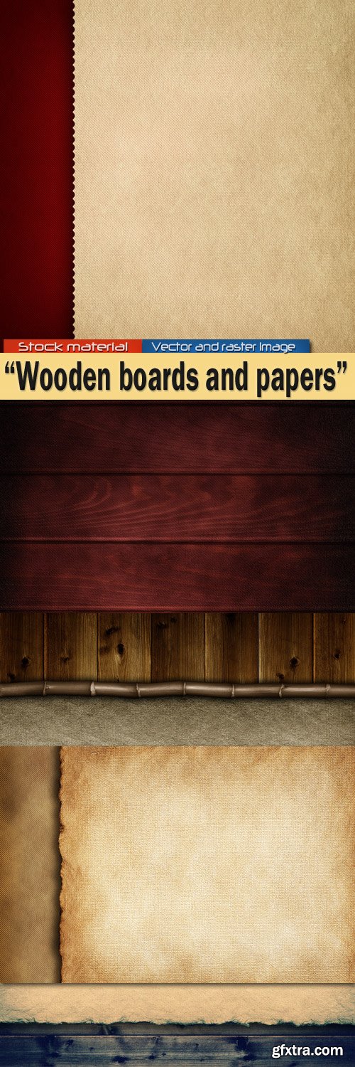 Wooden boards and papers