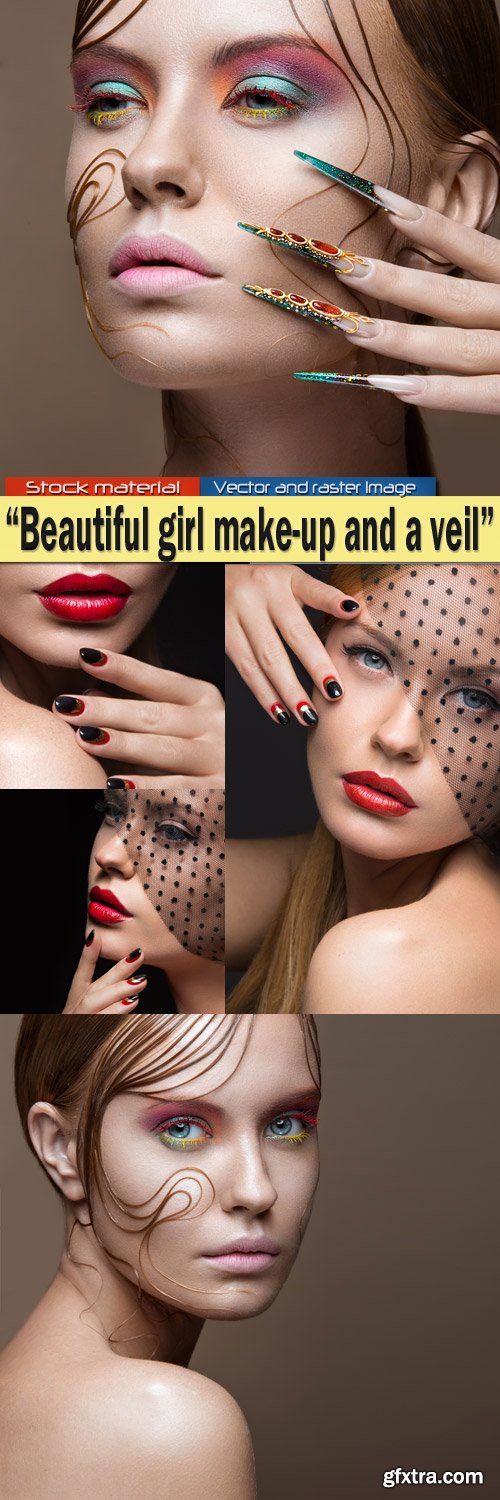 Beautiful girl make-up and a veil