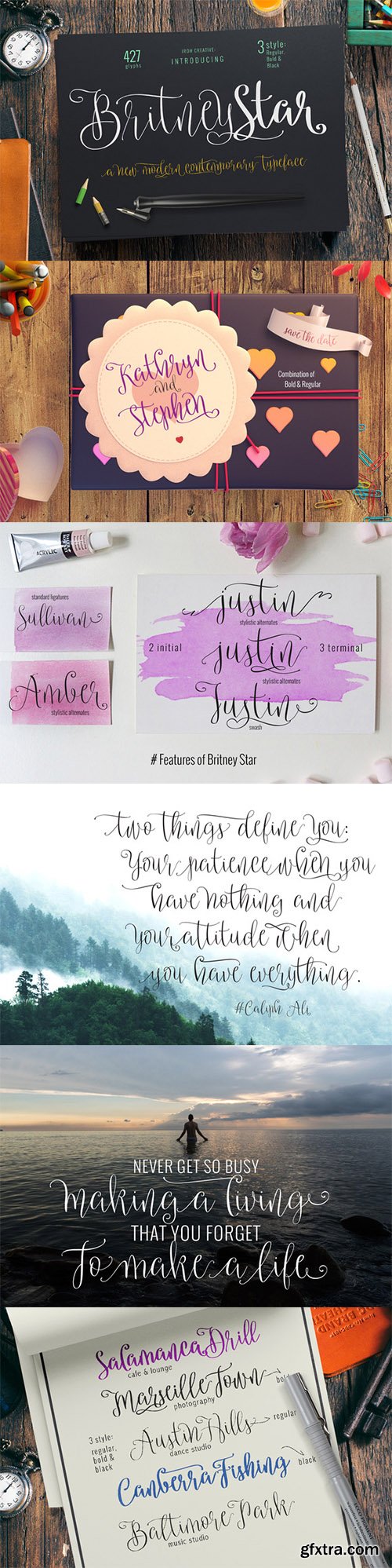 CM Britney Star Font Family 396181- 6 Fonts