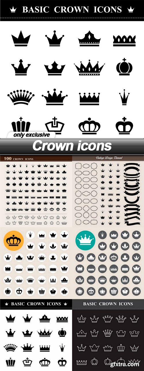 Crown icons - 6 EPS