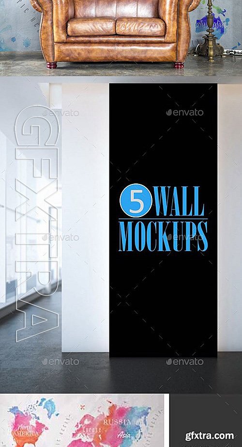 GraphicRiver - 5 Advanced Wall Art Mock-ups vol1 13227733