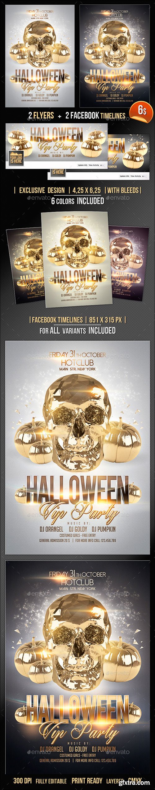 Halloween Flyer + Fb Timeline Vip Party 9114413