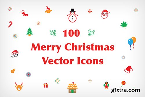 CM 100 Merry Christmas Vector Icons 106271