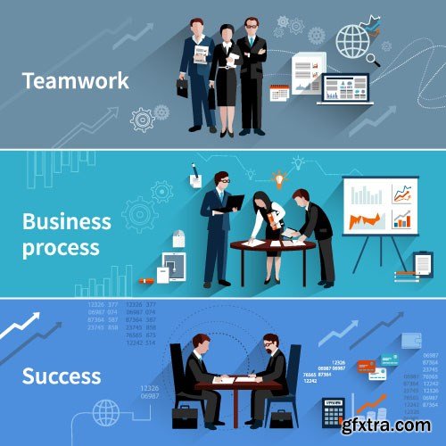 Business Process & Success Elements 3 - Flat Collection, 25x EPS