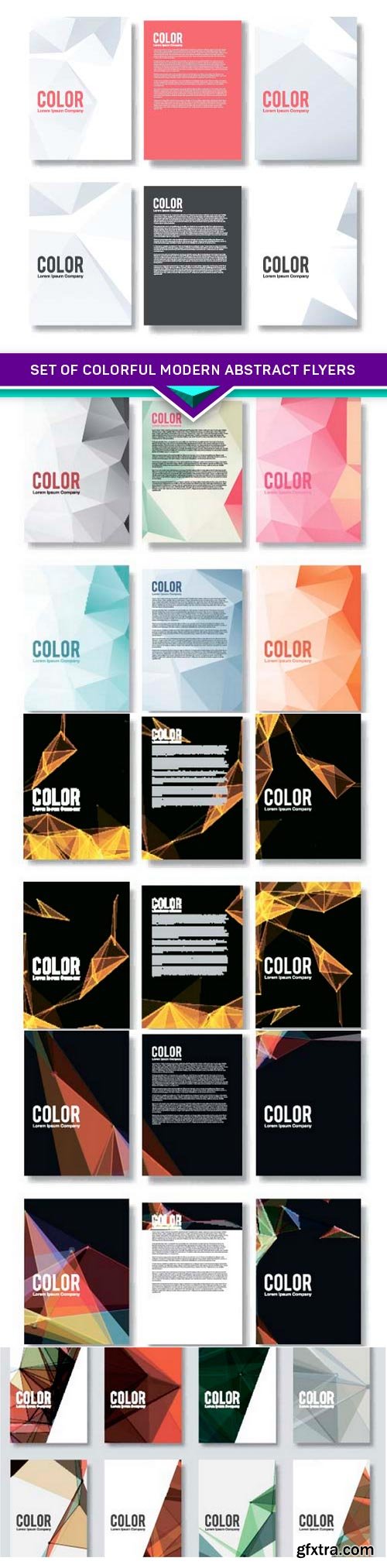 Set of Colorful Modern Abstract Flyers 5x EPS