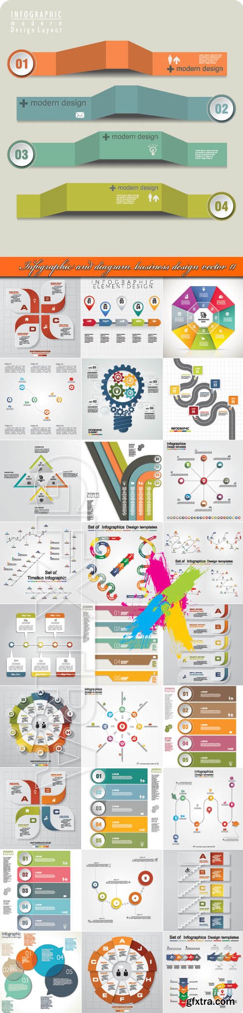 Infographic and diagram business design vector 11