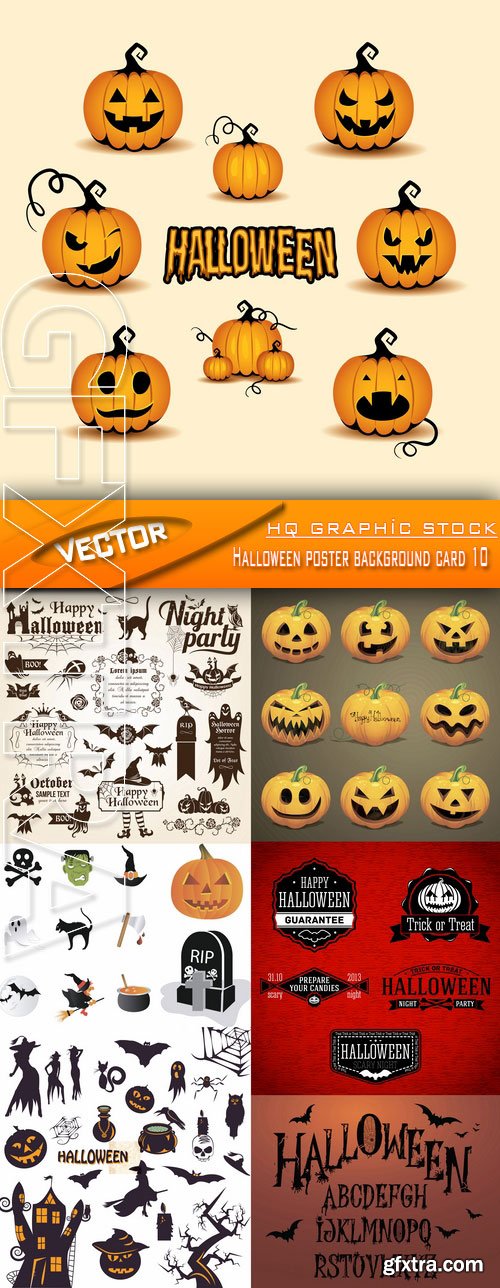 Stock Vector - Halloween poster background card 10