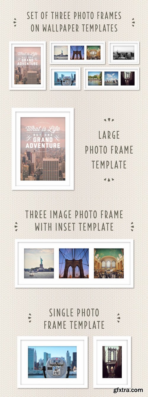 CM - Photo Frames on Wallpaper Template 402351 CM - Photo Frames on Wallpaper Template 402351