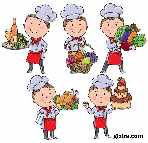 Illustrations of happy and funny kids and children - 25 Eps