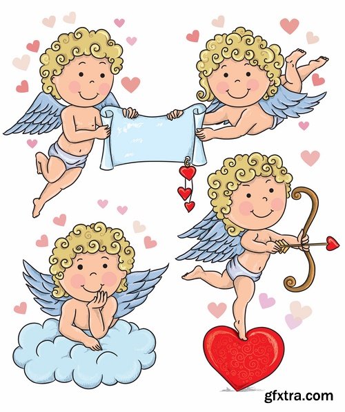 Illustrations of happy and funny kids and children - 25 Eps