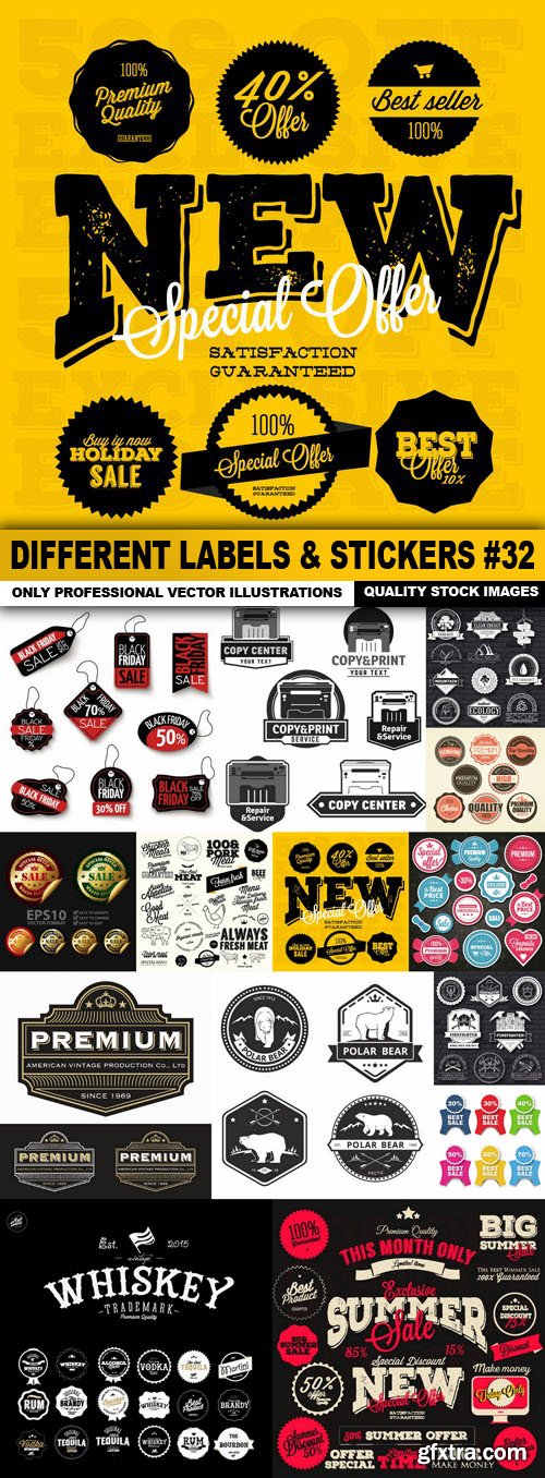 Different Labels &amp; Stickers #32 - 14 Vector